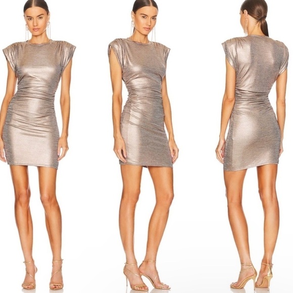 Lovers+Friends Gold Simmer Rosie Mini Dress - Picture 1 of 17